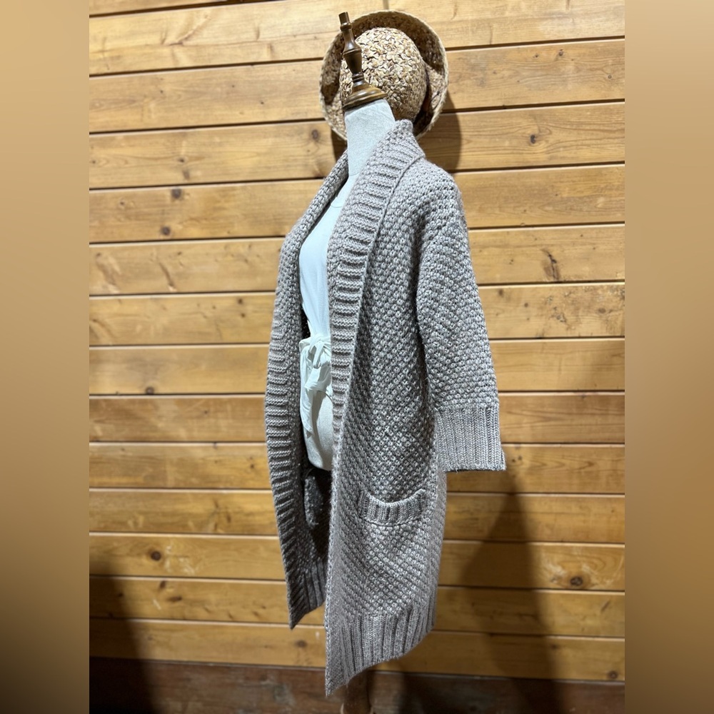 Benedetta B Wool Alpaca Knit Open Cardigan Made In Italy Size Medium Neutral - Picture 4 of 8